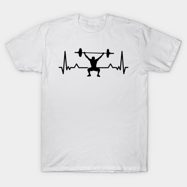 Bodybuilding Heartbeat Line Funny Gift T-Shirt by qwertydesigns